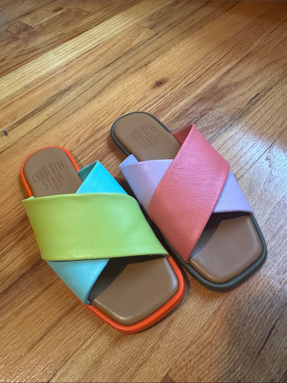 Charlotte Stone Colorblock Slide Sandals - Multi